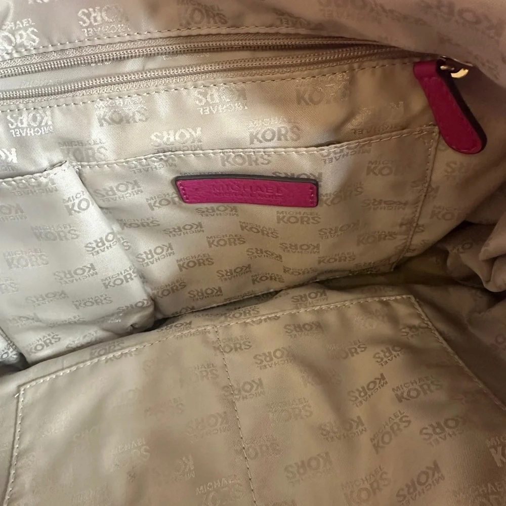 Michael Kors Fuchsia Leather Hobo Bag